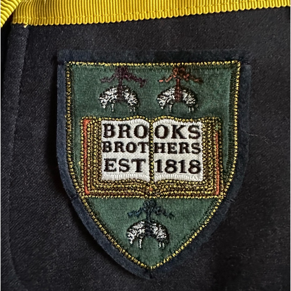 BROOKS BROTHERS 🐑 NWT Navy Wool Prep/Rowing Style 3 Button Blazer - Picture 16 of 16